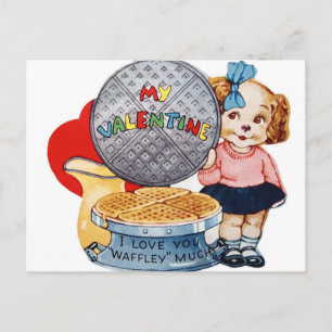 Retro  wafel Valentijn Holiday briefkaart