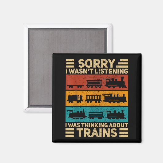 Retro Wagon Train Lover Model Railroad Conductor F Magneet (Voorkant / Achterkant)