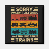 Retro Wagon Train Lover Model Railroad Conductor F Magneet (Voorkant)