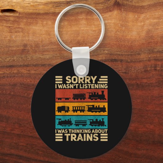 Retro Wagon Train Lover Model Railroad Conductor F Sleutelhanger (Voorkant)