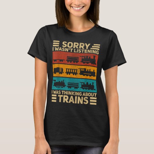 Retro Wagon Train Lover Model Railroad Conductor F T-shirt (Voorkant)