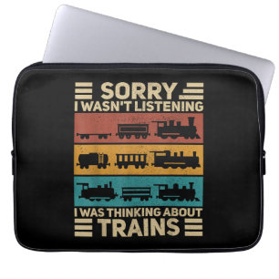 Retro Wagon Trein Liefhebber Model Railroad Conduc Laptop Sleeve