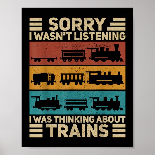 Retro Wagon Trein Liefhebber Model Railroad Conduc Poster (Voorkant)