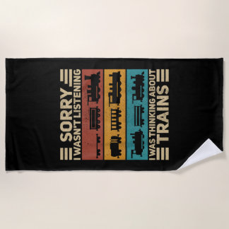 Retro Wagon Trein Liefhebber Model Railroad Conduc Strandlaken