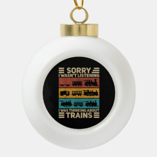 Retro Wagon Trein Liefhebber Model Spoorweg Conduc Keramische Bal Ornament