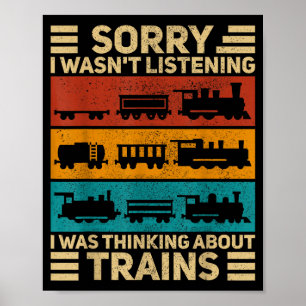 Retro Wagon Trein Liefhebber Model Spoorweg Conduc Poster