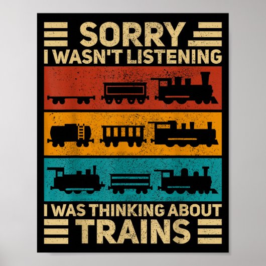Retro Wagon Trein Liefhebber Model Spoorweg Conduc Poster (Voorkant)