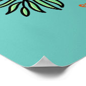 Retro Waikiki Tiki Lounge Print op Brown (Hoek)