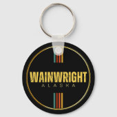 Retro  Wainwright stad Alaska staat 70s AK Sleutelhanger (Voorkant)
