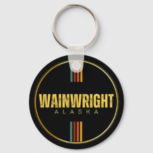 Retro  Wainwright stad Alaska staat 70s AK Sleutelhanger