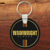 Retro  Wainwright stad Alaska staat 70s AK Sleutelhanger (Voorkant)
