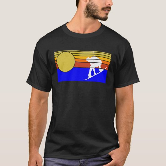 Retro wakeboarder sunset wakeboarding wakeboard t-shirt (Voorkant)