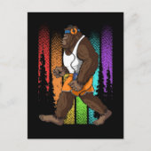 Retro Walking Bigfoot Weird Briefkaart (Voorkant)