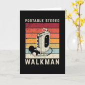 Retro Walkman Music Kaart (Gele Bloem)