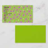 Retro Wallpaper Lime Green & Roze Visitekaartje (Voorkant / Achterkant)