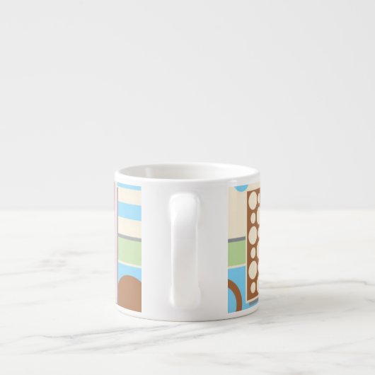 Retro Wallpaper Patchwork Espresso Mok (Achterkant)