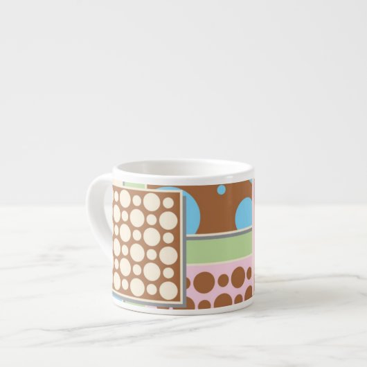 Retro Wallpaper Patchwork Espresso Mok (Links)