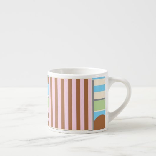 Retro Wallpaper Patchwork Espresso Mok (Rechts)