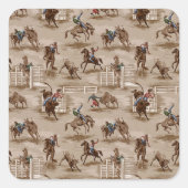  Retro Wallpaper Rodeo Cowboy Stickers (Voorkant)