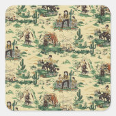  Retro Wallpaper Western Cowboy Stickers (Voorkant)
