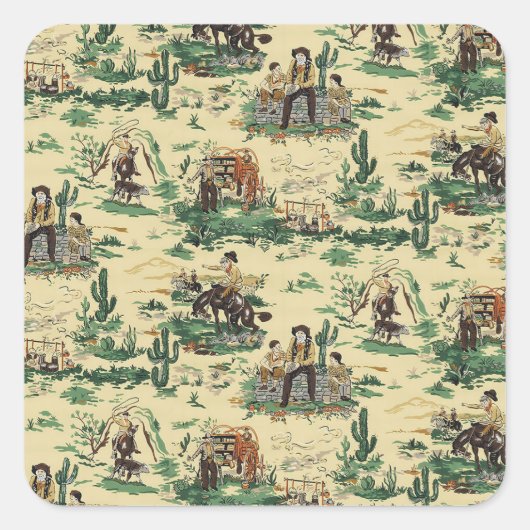  Retro Wallpaper Western Cowboy Stickers (Voorkant)