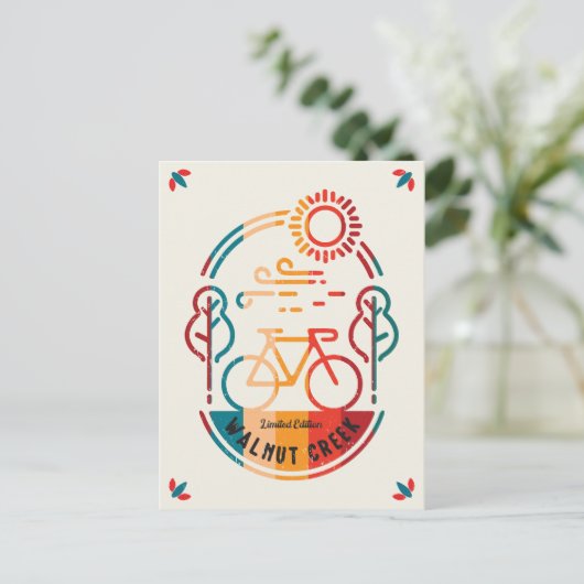 Retro Walnut Creek fietspad. Briefkaart (Staand voorkant)