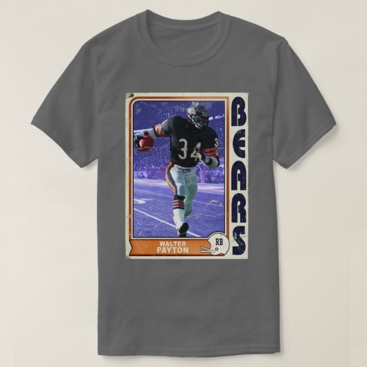 Retro Walter Payton Trading d T-shirt (Design voorkant)