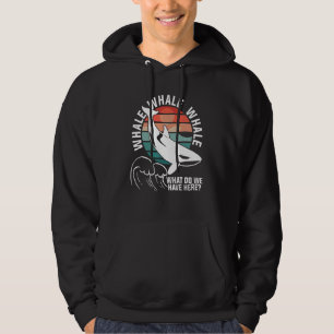 Retro Walvis Wat Hebben We Hier Haaien Mariene Bio Hoodie