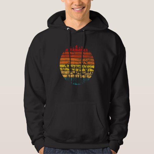 Retro Wandelaars Bergbeklimmen Camping Natu Hoodie (Voorkant)