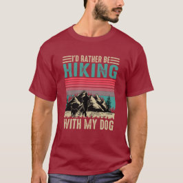 Retro Wandelende Hond Liefhebber Berg Grafisch T-shirt