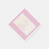 Retro wandelwagen schets Doodle Baby shower Servet (Hoek)