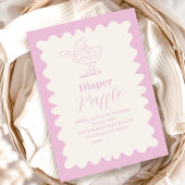 Retro wandelwagen sketch Doodle Diapper Raffle Informatiekaartje