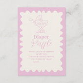 Retro wandelwagen sketch Doodle Diapper Raffle Informatiekaartje (Voorkant)