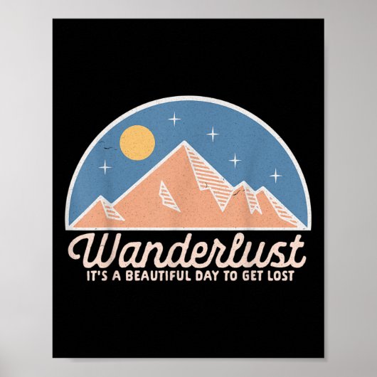 Retro Wanderlust Quote Hippie Natuur Poster (Voorkant)