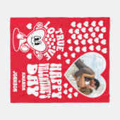 Retro Ware Liefde Hart Rode Valentijnsdag Foto Fleece Deken (Voorkant (Horizontaal))