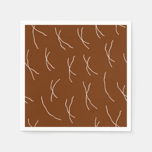 Retro Warm Abstract Dashes | Dark Brown Servet (Voorkant)