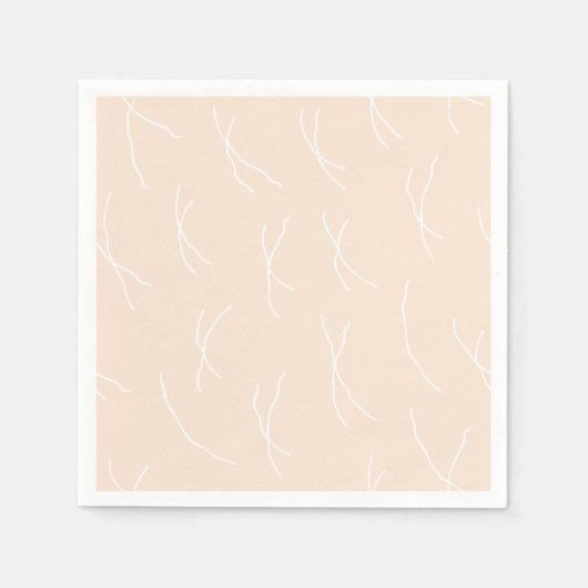 Retro Warm Abstract Dashes | Light Apricot Servet (Voorkant)