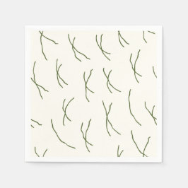 Retro Warm Abstracte Strepen | Crème Wit Servet