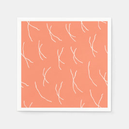 Retro Warm Abstracte Strepen | Zalm Roze Servet