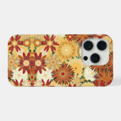 Retro Warm Floral Pattern Phone Case iPhone Hoesje (Achterkant horizontaal)