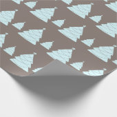 Retro Warm Grey en Pastel Blue met kerstboom Cadeaupapier (Hoek)
