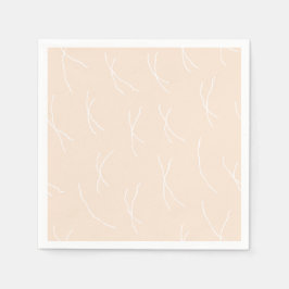Retro Warme Abstracte Strepen | Licht Abrikoos Servet