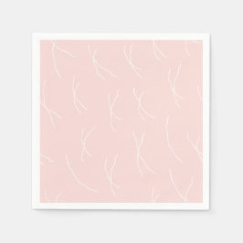 Retro Warme Abstracte Strepen | Stofachtig Roze Servet