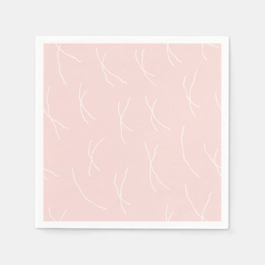 Retro Warme Abstracte Strepen | Stofachtig Roze Servet (Voorkant)