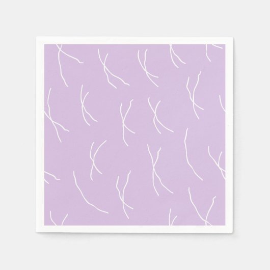 Retro Warme Abstracte Strepen | Zachte Lila Servet (Voorkant)