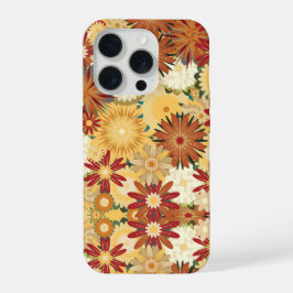 Retro Warme Bloemenpatroon Hoesje voor Telefoon iPhone 15 Pro Case