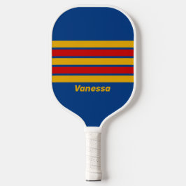 Retro Warmhartig Over Gestreept met Naam Pickleball Paddle
