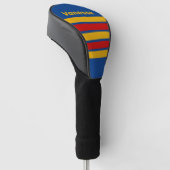 Retro Warmhartig Over Strepen met Naam Golfheadcover (Schuin)