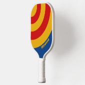 Retro Warmhartige Cirkel Streep met Naam Pickleball Paddle (Links)