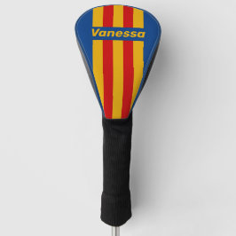 Retro Warmhartige Speldstrepen met Naam Golfheadcover